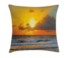 Sunset Beach in Brazil City Pillow Cover