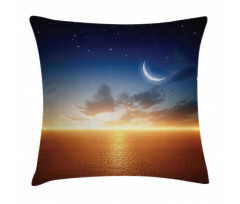 Sunset Sky Moon Stars Pillow Cover
