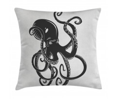 Cartoon Octopus in Sea Pillow Cover