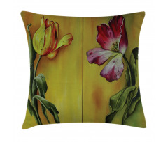 Retro Flower Painting Pillow Cover