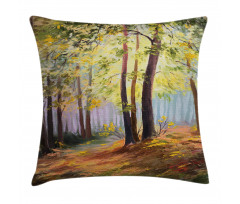 Spring in Forest Leaves Pillow Cover