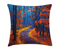 Forest in Fall Season Pillow Cover