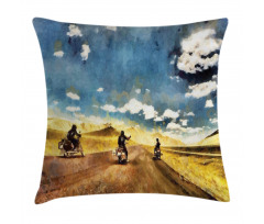 Motorcycles Countryside Pillow Cover