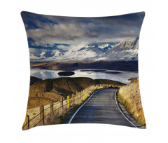 River Snowy Mountain Pillow Cover