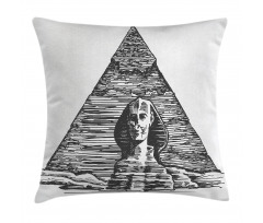 Sphinx Pyramid Sketch Pillow Cover