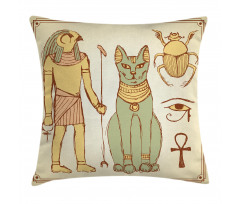 Ancient Cat Figure Pillow Cover