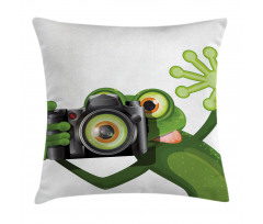 Funny Animal with Camera Pillow Cover