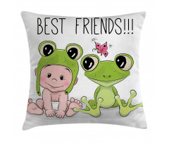 Baby Frog Love Friends Pillow Cover