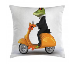 Italian Frog Motorcycle Pillow Cover