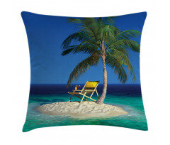 Chair Under a Palm Tree Pillow Cover