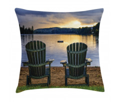 Lakeside at Sunset Park Pillow Cover