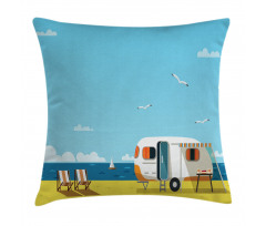 Coastline Clouds Scenery Pillow Cover