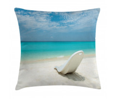 Maldives Beach Sunny Day Pillow Cover