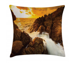 Wild Sunset and Waves Pillow Cover