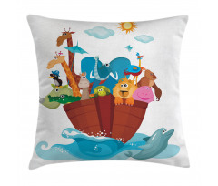 Old Ark with Animals Pillow Cover