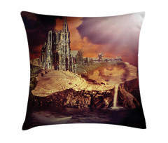 Fantasy Castle Village Pillow Cover