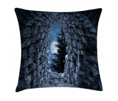 Full Moon Dark Cave Pillow Cover