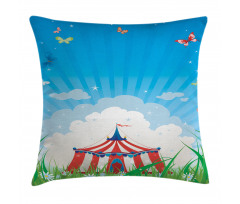 Circus Tent with Clouds Pillow Cover