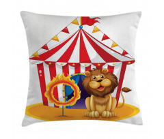 Fire Hoop Circus Tent Pillow Cover