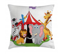 Circus Tent Giraffe Mime Pillow Cover