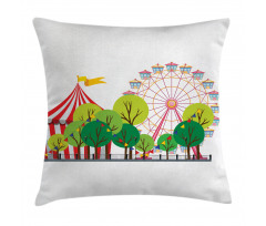 Circus Carnival Scene Pillow Cover