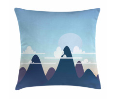 Pastel Mountains and Clouds Pillow Cover