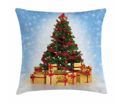 Fir Tree Snowy Weather Pillow Cover