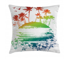 Grunge Summer Scenery Pillow Cover