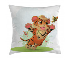 Cub with Butterflies Pillow Cover