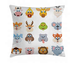 Comic Koala Fox Faces Pillow Cover