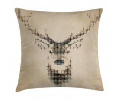 Deer Portrait with Dots Pillow Cover