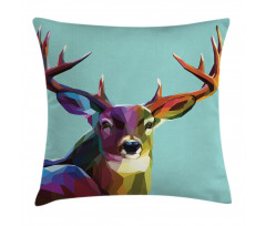 Retro Low Poly Deer Pillow Cover