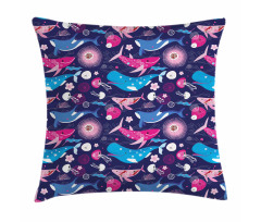 Floral Nautical Elements Pillow Cover