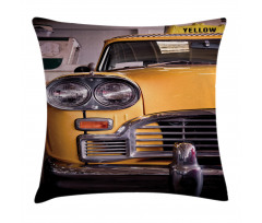 Antique Yellow Taxi Pillow Cover