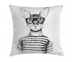 Hipster New Age Cat Pillow Cover