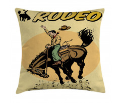 Wild Horse Rodeo Cowboy Pillow Cover