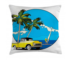 Nostalgic Chevy Car Pillow Cover