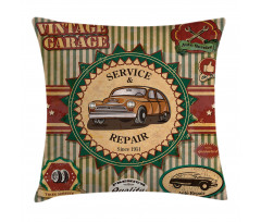 Old Sixties Car Pop Art Pillow Cover