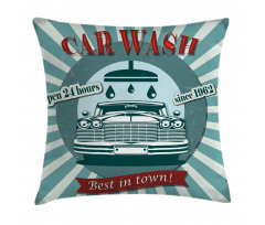 Car Wash Sign Commercial Pillow Cover