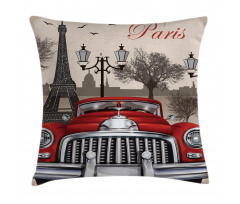 Parisian City Scenery Pillow Cover