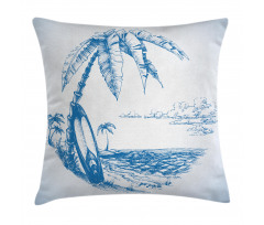 Surf Hawaiian Beach Pillow Cover