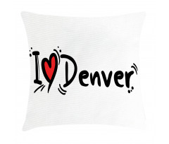 Şehir Minder Kılıfı I Love Temalı Denver Kenti Grafik Tasarımı