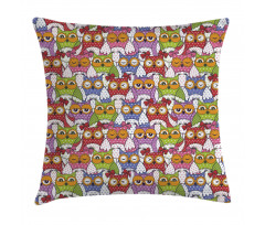 Ornate Owl Polka Dots Pillow Cover