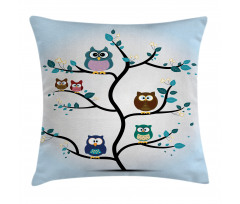 Night Animal Owl Love Pillow Cover
