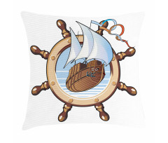 Ships Wheel Sailing Pillow Cover