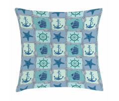 Ships Wheel Turquoise Pillow Cover