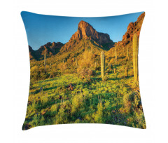 Picacho Peak and Sun Pillow Cover
