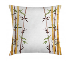 Hand Drawn Bamboos Leaf Pillow Cover