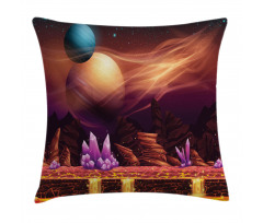 River Mars with Nebula Pillow Cover