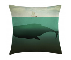 Giant Whale Sailboat Pillow Cover